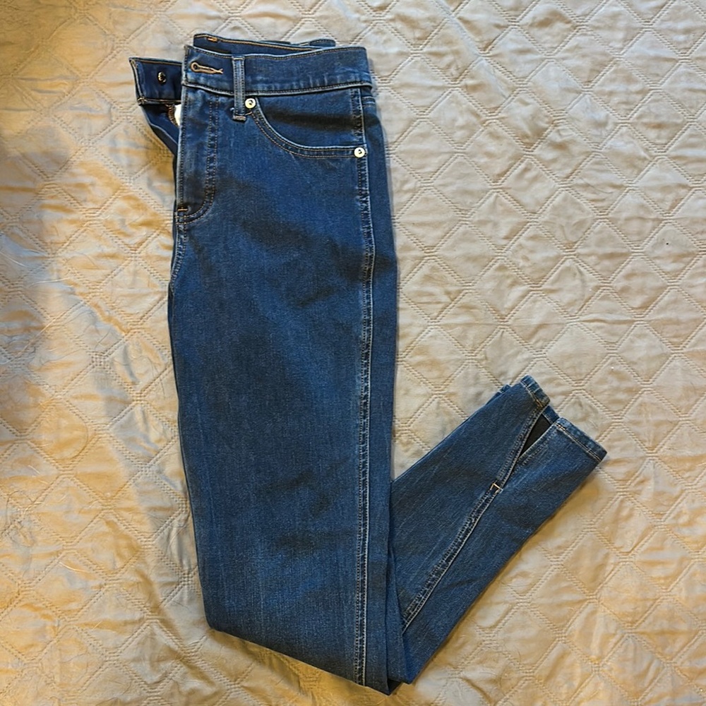 High-Waisted Blue Denim Jeans